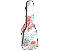 Ukulele Bag Blossoming Flowers In The Cactus Ukulele Case para Soprano Tenor Concierto 23 pulgadas 10MM Grueso suave acolchado correas ajustables Gig Bag