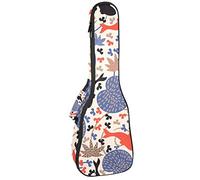 Ukulele Bag Carps In The Pond Ukulele Case para Soprano Tenor Concierto 23 pulgadas 10MM Grueso suave acolchado correas ajustables Gig Bag
