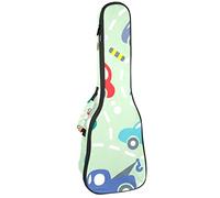 Ukulele Bag Cars In The Road Ukulele Case para concierto Soprano Tenor 23 pulgadas 10MM Grueso suave acolchado correas ajustables Gig Bag