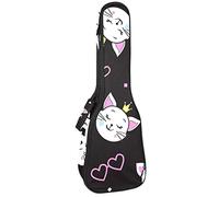 Ukulele Bag Cat Unicorn Cute Ukulele Case para Soprano Tenor Concierto 23 pulgadas 10MM Grueso suave acolchado correas ajustables Gig Bag