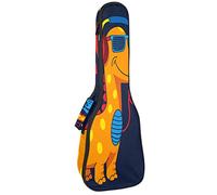 Ukulele Bag Cool Dinosaur escucha música patrón ukelele caso para concierto soprano tenor 23 pulgadas 10 mm grueso suave acolchado correas ajustable bolsa