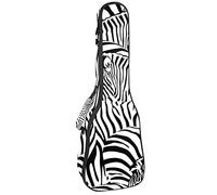 Ukulele Bag Cool Zebra Gafas Patrón Ukulele Caso para Soprano Tenor Concierto 23 pulgadas 10MM Grueso suave acolchado correas ajustables Gig Bag