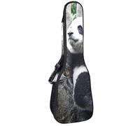 Ukulele Bag Cute Panda Baby Climbing Tree Pattern Ukulele Case para Soprano Tenor Concierto 23 pulgadas 10MM Grueso suave acolchado correas ajustables Gig Bag