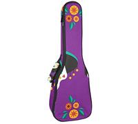 Ukulele Bag Day Of The Dead Couple Skull Pattern Ukulele Case para Soprano Tenor Concierto 23 pulgadas 10MM Grueso suave acolchado correas ajustables Gig Bag