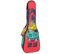 Ukulele Bag Dinosaur Surf Club Spring Brenk Pattern Ukulele Case para Soprano Tenor Concierto 23 pulgadas 10MM Grueso suave acolchado correas ajustables bolsa