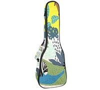 Ukulele Bag Forest Cartoon Palm Zebra Jirafa Patrón Ukulele Caso para Soprano Tenor Concierto 23 pulgadas 10MM Grueso suave acolchado correas ajustables Gig Bag