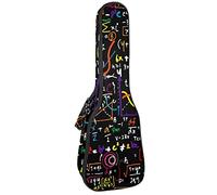 Ukulele Bag - Funda para ukelele de fórmulas matemáticas de colores para concierto soprano tenor de 23 pulgadas, 10 mm, suave, acolchado, correas ajustables