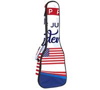Ukulele Bag Happy Independence Day of 4Th July Pattern Ukulele Case para Soprano Tenor Concierto 23 pulgadas 10MM Grueso suave acolchado correas ajustables bolsa