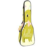 Ukulele Bag Hello Cute Dinosaur Baby Pattern Ukulele Caso para Soprano Tenor Concierto 23 pulgadas 10MM Grueso suave acolchado correas ajustables Gig Bag