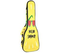 Ukulele Bag Hello Summer Cute Watermelon Glasses Ukulele Case para Soprano Tenor Concierto 23 pulgadas 10MM Grueso suave acolchado correas ajustables Gig Bag