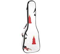 Ukulele Bag Invierno Bufanda Sombrero Pingüinos Ukulele Caso para Soprano Tenor Concierto 23 pulgadas 10MM Grueso suave acolchado correas ajustables Gig Bag