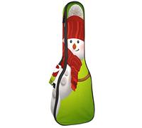 Ukulele Bag Invierno Sombrero Bufanda Snowman Ukulele Caso para Soprano Tenor Concierto 23 pulgadas 10MM Grueso suave acolchado correas ajustables Gig Bag