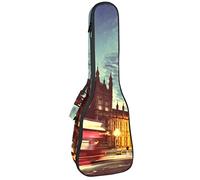Ukulele Bag London The Big Ben Clock Night Scenery Ukulele Case para Soprano Tenor Concierto 23 pulgadas 10MM Grueso suave acolchado correas ajustables bolsa