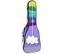 Ukulele Bag Magic Rainbow Cartoon Unicorn Clouds Pattern Ukulele Caso para concierto Soprano Tenor 23 pulgadas 10MM Grueso suave acolchado correas ajustables Gig Bag