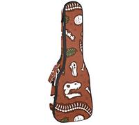 Ukulele Bag Motif Dinosaure Plat Pattern Ukulele Caso para Soprano Tenor Concierto 23 pulgadas 10MM Grueso suave acolchado correas ajustables Gig Bag