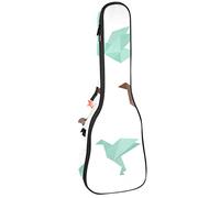 Ukulele Bag Origami Bird Pattern Ukulele Caso para Soprano Tenor Concierto 23 pulgadas 10MM Grueso suave acolchado correas ajustables Gig Bag