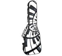 Ukulele Bag Piano Keyboard Music Pattern Ukulele Case para Soprano Tenor Concierto 23 pulgadas 10MM Grueso suave acolchado correas ajustables Gig Bag