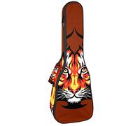 Ukulele Bag Red Animal Tiger Face Pattern Ukulele Case para Soprano Tenor Concierto 23 pulgadas 10MM Grueso suave acolchado correas ajustables Gig Bag
