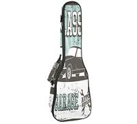 Ukulele Bag Retro Classic Car Ukulele Case para Soprano Tenor Concierto 23 pulgadas 10MM Grueso suave acolchado correas ajustables Gig Bag
