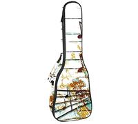Ukulele Bag Retro Music Note Pattern Ukulele Case para Soprano Tenor Concierto 23 pulgadas 10MM Grueso suave acolchado correas ajustables Gig Bag
