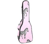 Ukulele Bag Seamless Zebra con estrellas Ukulele Case para Soprano Tenor Concierto 23 pulgadas 10MM Grueso suave acolchado correas ajustables Gig Bag