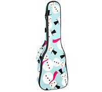 Ukulele Bag Snowmen con bufanda Sombrero Ukulele Caso para Soprano Tenor Concierto 23 pulgadas 10MM Grueso suave acolchado correas ajustables Gig Bag