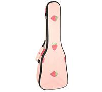 Ukulele Bag Strawberry Spring On Pink Ukulele Case para Soprano Tenor Concierto 23 pulgadas 10MM Grueso suave acolchado correas ajustables Gig Bag