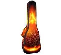 Ukulele Bag The Burning Fire Basketball Pattern Ukulele Case para Soprano Tenor Concierto 23 pulgadas 10MM Grueso suave acolchado correas ajustables Gig Bag