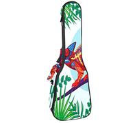 Ukulele Bag The Chameleon Insect Pattern Ukulele Case para Soprano Tenor Concierto 23 pulgadas 10MM Grueso suave acolchado correas ajustables Gig Bag