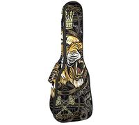 Ukulele Bag Tiger Animal King Pattern Ukulele Case para Soprano Tenor Concierto 23 pulgadas 10MM Grueso suave acolchado correas ajustables Gig Bag