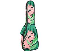 Ukulele Bag Tiger Surrounded By Leaves Green Ukulele Case para Soprano Tenor Concierto 23 pulgadas 10MM Grueso suave acolchado correas ajustables Gig Bag