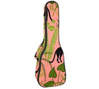 Ukulele Bag Tigers In The Tropical Leaves Jungle Ukulele Case para Soprano Tenor Concierto 23 pulgadas 10MM Grueso suave acolchado correas ajustables Gig Bag