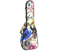 Ukulele Bag Toucan In The Flower Jungle Ukulele Case para Soprano Tenor Concierto 23 pulgadas 10MM Grueso suave acolchado correas ajustables Gig Bag