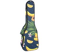 Ukulele Bag Tropical Fruits Mango Papaya Banana Lemon Ukulele Case para Soprano Tenor Concierto 23 pulgadas 10MM Grueso suave acolchado correas ajustables Gig Bag