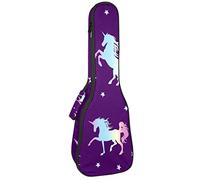 Ukulele Bag Unicorn Horse And Star Ukulele Case para Soprano Tenor Concierto 23 pulgadas 10MM Grueso suave acolchado correas ajustables Gig Bag