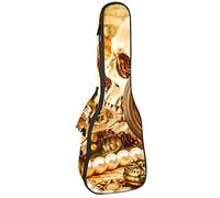 Ukulele Bag Vintage Pirate Skull Brújula Treasures Patrón Ukulele Caso para Soprano Tenor Concierto 23 pulgadas 10MM Grueso suave acolchado correas ajustables bolsa