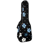 Ukulele Bag Wild Flowers On Polka Dots Ukulele Case para Soprano Tenor Concierto 23 pulgadas 10MM Grueso suave acolchado correas ajustables Gig Bag