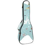 Ukulele Bolsa de dibujos animados Pirata Nave Patrón Ukulele Caso para Soprano Tenor Concierto 23 pulgadas 10MM Grueso suave acolchado correas ajustables Gig Bag