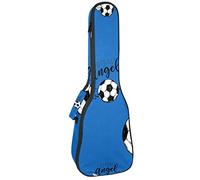 Ukulele bolsa de fútbol volador balón de fútbol con alas de ángel patrón ukelele caso para concierto soprano tenor 23 pulgadas 10 mm de grosor, suave acolchado correas ajustables bolsa