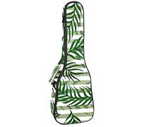 Ukulele Bolsa de hojas verdes para ukelele a rayas vegetales para concierto soprano Tenor de 23 pulgadas, 10 mm de grosor, suave acolchado correas ajustables bolsa de concierto