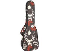 Ukulele Bolsa de Navidad Papá Noel muñeco de nieve Campanas de renos Ukulele Caso para concierto Soprano Tenor 23 pulgadas 10MM Grueso suave acolchado correas ajustables bolsa
