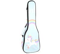 Ukulele - Bolsa de ukelele con diseño de nubes de unicornio arcoíris para concierto de tenor soprano, 23 pulgadas, 10 mm de grosor, suave acolchado correas ajustables, bolsa de concierto