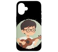 Ukulele Boy Graphic Cavaquinho Lecciones de música Carcasa para iPhone 16