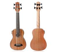 Ukulele de bajo Eléctrico, Ubass de Caoba de 30 Pulgadas para Profesionales para Principiantes con Llave de Picos de Bolsas de Concierto, Ukelele de bajo Acústico Eléctrico para