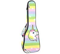 Ukulele - Funda de ukelele con diseño de unicornio y arcoíris para concierto de tenor soprano, 23 pulgadas, 10 mm, suave, acolchado, correas ajustables