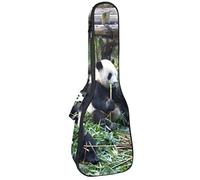 Ukulele - Funda para ukelele con patrón de pandas para concierto soprano tenor de 23 pulgadas, 10 mm de grosor, suave acolchado correas ajustables bolsa de concierto