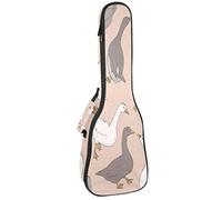 Ukulele - Funda para ukelele de gansos grises y blancos para concierto de tenor soprano, 23 pulgadas, 10 mm de grosor, suave acolchado correas ajustables bolsa