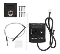 Ukulele Pickup, Caja Eléctrica con Ecualizador de 2 Bandas y Afinador LED, 1 Unidad - Instalación Fácil, Control de Volumen y Batería, Para Ukulele de 4 Cuerdas