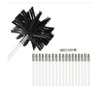UL 94 Safety Certified Flexible Chimney Cleaning Brush, Extendable Dryer Vent Cleaner with Soft Nylon Bristles, Effective Air Duct Cleaning Tool for Fireplace Flue Lint Removal Home Maintenance (18pcs