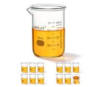 ULAB Scientific Glass - Vasos de chupito, vol. 50 ml, borosilicato 3.3 Griffin de forma baja con graduación impresa, paquete de 12, UBG1013